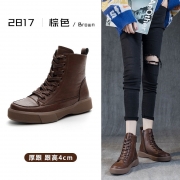 马丁靴女春秋单靴秋冬季新款女靴加绒平底靴子大码软底复古靴