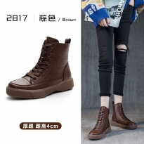 马丁靴女春秋单靴秋冬季新款女靴加绒平底靴子大码软底复古靴