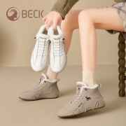 公羊高帮鞋女鞋2025秋冬真皮户外马丁靴女加绒保暖雪地靴棉鞋女款